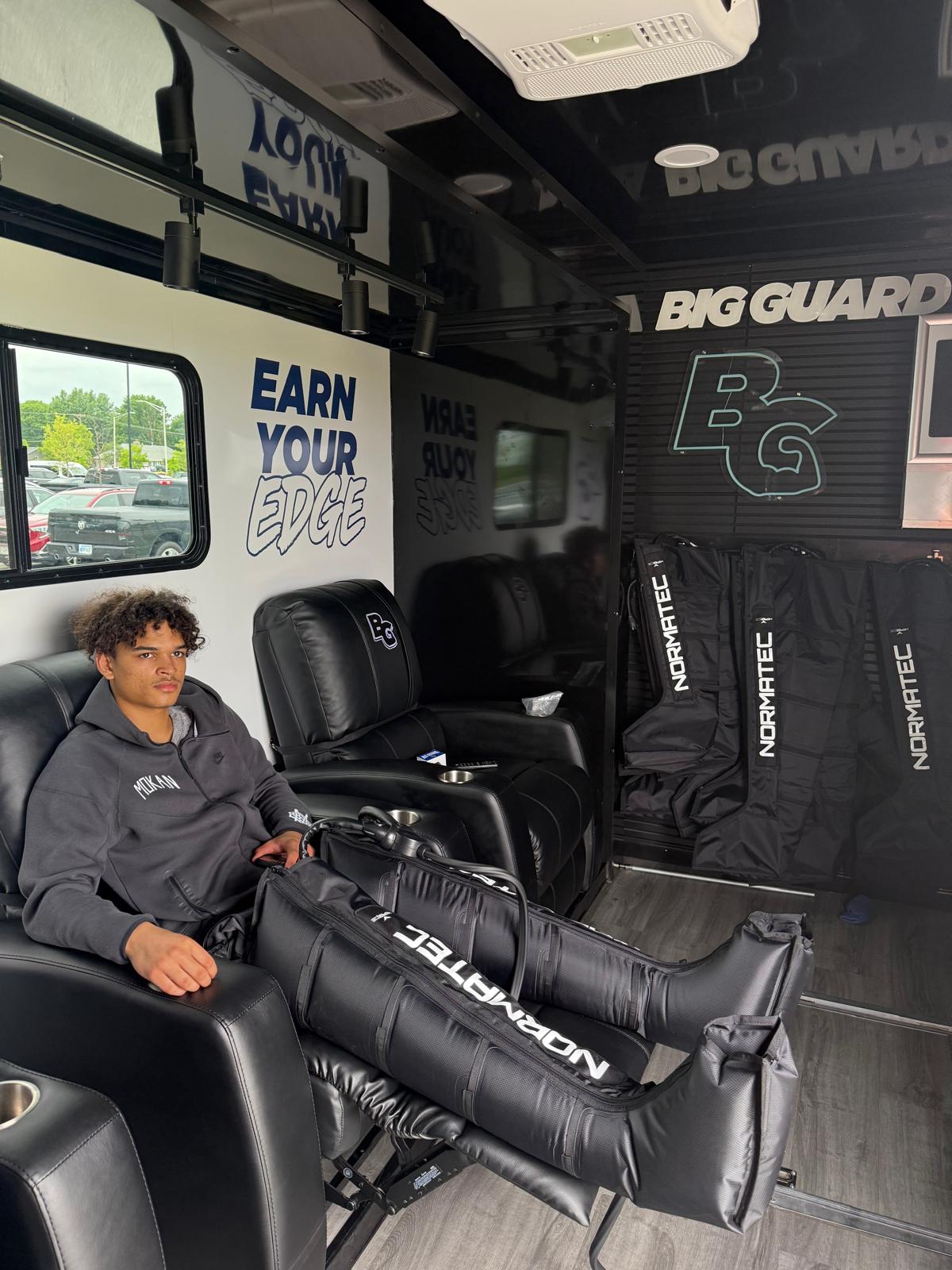 Solo recovery seats inside the Big Guard trailer